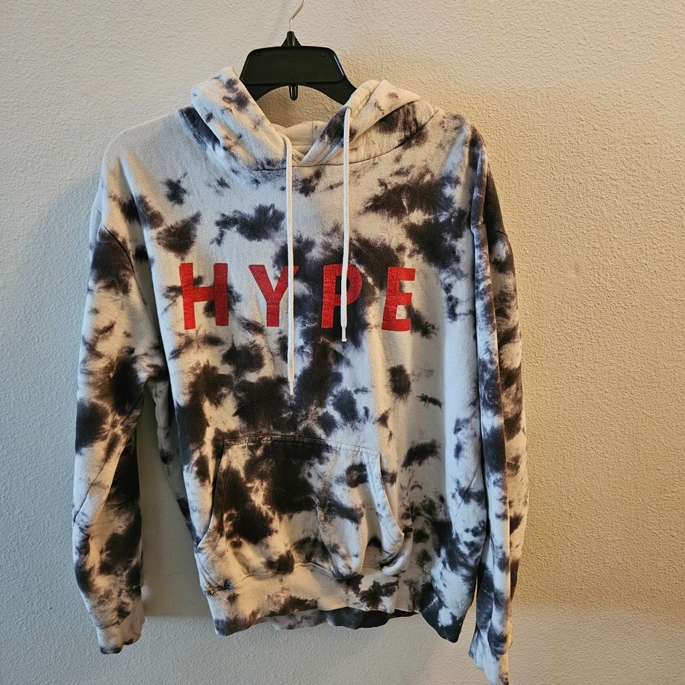 Brooklyn Laundry Size Small  Tie Dye Black White Red‎ HYPE Hoodie